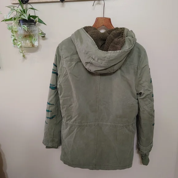 NWT Desigual Sequin Embroidered Military Hooded Jacket 2 in 1 Size 38 Small - Picture 8 of 8